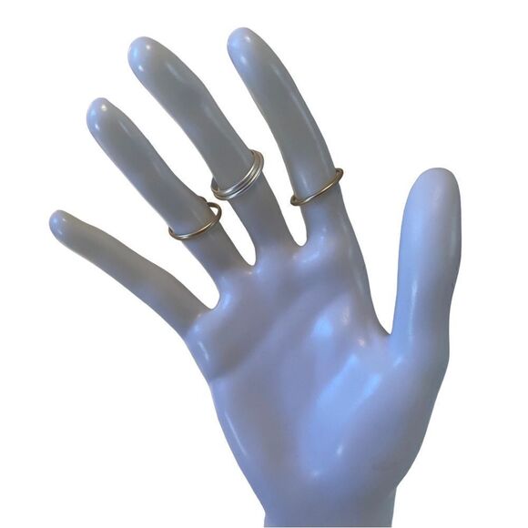 Lavender Stone Two-Tone Delicate Ring Stack. So Pretty! - Picture 7 of 7